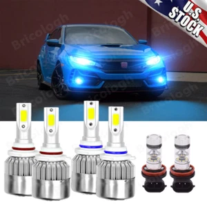 For Honda Civic 2006-2015 LED Headlight High Low beam + Fog Light Bulbs 8000k - Picture 1 of 12