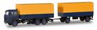 HO 1/87 Herpa # 309578 Iveco Magirus Truck/Trailer w/Canvas Cover - Blue/Yellow