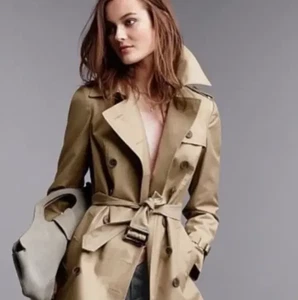 Victoria's Secret Womens Trench Coat 2 beige Long Belt Ladies Brown - Picture 1 of 16