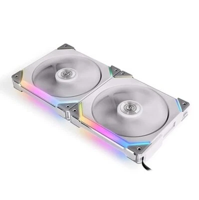 Lian Li UNI FAN SL140 RGB 2-Pack 140mm Computer Case Fans - White W/CTLR NEW ! - Image 1 of 4