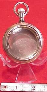 VINTAGE LARGE 61.8MM NCKEL SILVER  18s POCKET WATCH CASE EMPTY - Picture 1 of 10