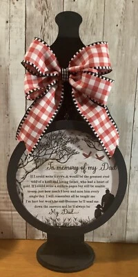 In Memory Of My Dad Memories 标志套装带装饰展示柱和弓 15 英寸 — 第 1/4 张图片