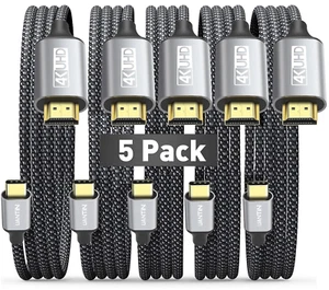 5 Pack USB C to HDMI Cable 10Ft | 4K High-Speed USB 3.1 Type-C to HDMI Cord [Thu - Picture 1 of 12