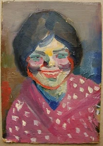 Ukrainian Soviet Oil Painting postimpressionism fauvism female portrait woman - Picture 1 of 4