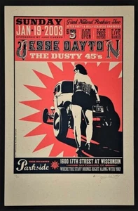Jesse Dayton POSTER The Dusty 45s signiert Siebdruck Lil Tuffy San Francisco 2003 - Bild 1 von 1