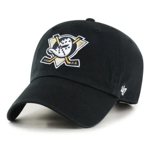 Anaheim Ducks '47 Marca Negro Limpieza Ajustable Papá Sombrero - Imagen 1 de 2