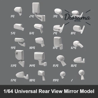 Diorama 1/64 Car Rear View Mirror Reversing Mirror Reflector Scene Props Model - Image 1 of 4