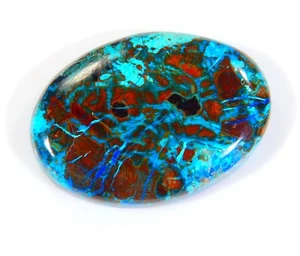 38 Cts Natural Multi Crisocola Ovalado Cabujón Piedras Preciosas Fabricación de Joyas AT=082 - Imagen 1 de 7
