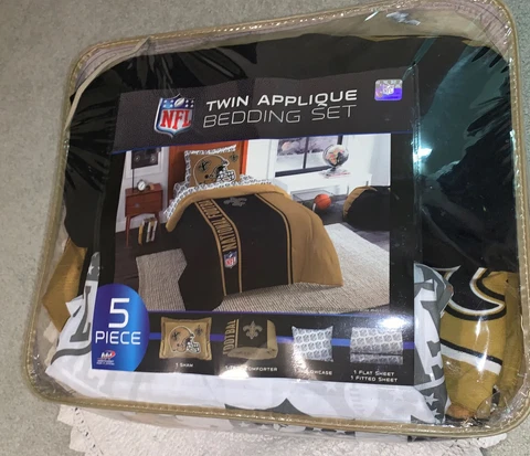 New NFL New Orleans Saints Bed in a Bag Set Comforter Sheets PC Shams 5 Pc Twin Cover