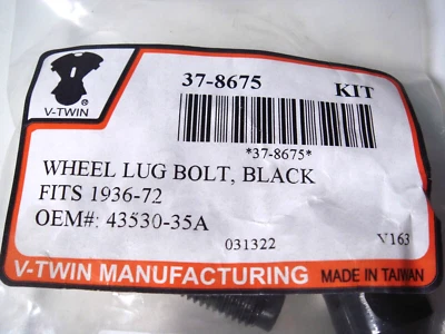 Juego de tornillos de tuerca Harley FL EL UL WL FX tambor de freno V-Twin 37-8675 43530-35A D1 Foto 1 de 3