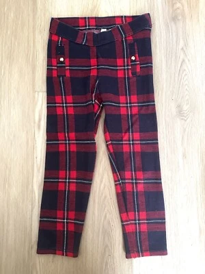 Pantalones de punto suave a cuadros Janie and Jack para niñas vacaciones de Navidad talla 4 Foto 1 de 3