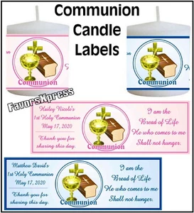 14 ETIQUETAS VELAS VOTIVAS FAVORES PARTIDO 1ª COMUNIÓN DECORACIONES PERSONALIZADAS - Imagen 1 de 1