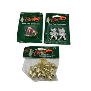 1996 The Christmas Tree Collection Mini Baumschmuck Weihnachtsmann Schleifen Lichter - Bild 1 von 5