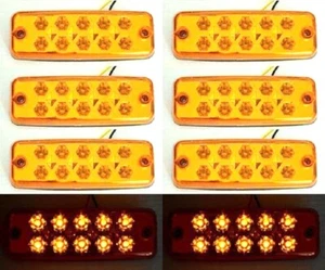 6 X 24V Lateral Naranja Marcador 10 Leds Luces Remolque Camión para DAF Scania - Imagen 1 de 3