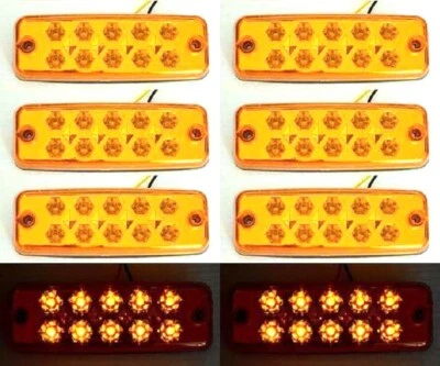 6 X 24V Lateral Naranja Marcador 10 Leds Luces Remolque Camión para DAF Scania - Imagen 1 de 3