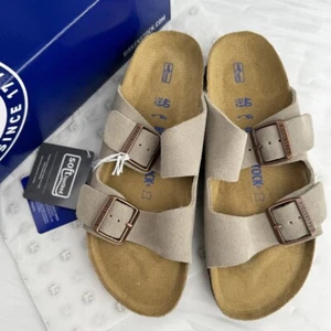 Birkenstock Arizona Taupe Suede Soft Leather Unisex's Sandals Shoes Size 37-45 - Picture 1 of 8
