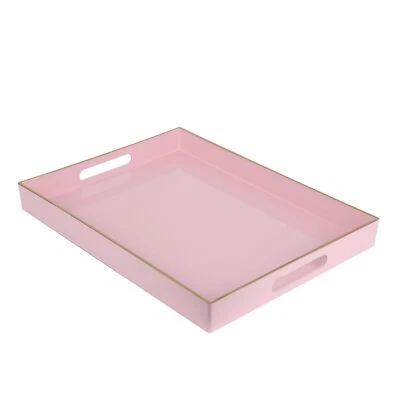 Pink Sturdy Acrylic Serving Tray with Handles-15.7 ×11.8Inch-Serving CoffeeFo... - Image 1 of 4
