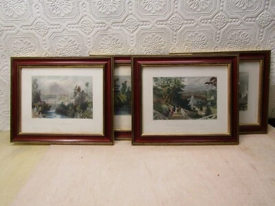 William Henry Bartlett lote de cuatro impresiones enmarcadas a mano coloreadas con certificado de autenticidad Victorius Foto 1 de 4