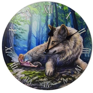 Fairy Stories Lisa Parker Fairy & Wolf Wall Clock Magic Fantasy Art - Picture 1 of 2