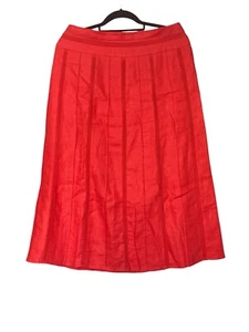 Gordon Smith Sz 10 Coral Linen A-line Textured Skirts - Picture 1 of 6