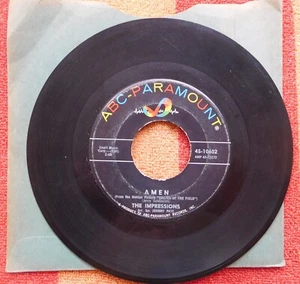 Impressions 45 RPM Record-Amen - Picture 1 of 2