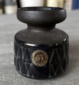 Candelabro danés MCM Soholm vintage Stentoj Einar Johannesen azul con etiqueta - Imagen 1 de 7