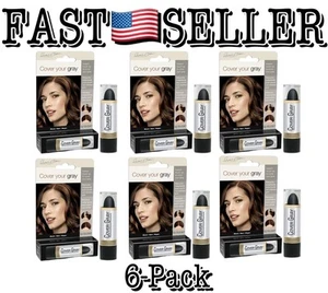 6-Pack Cover Your Gray Hair Color Touch Up Stick Black, 0.15oz (4.2g) Each - Picture 1 of 5