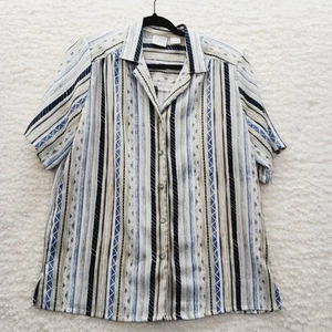 Camicetta taglia 14 righe ufficio vacanze resort tutti i giorni casual tempo libero chic - Foto 1 di 10