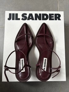 Jil Sander Burgundy Pointed Toe Sandals 36 Women Sandal Original Collection Shoe - Picture 1 of 8