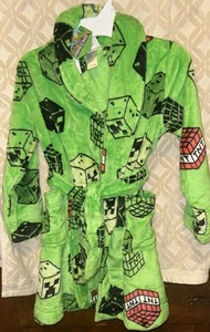 NEW MINECRAFT BOYS SIZE 6 PLUSH FLEECE ROBE POCKETS & BELT NWT - Picture 1 of 7