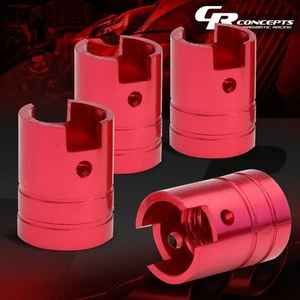 4PCS UNIVERSAL 17MM ALUMINUM RED TIRE/RIM COVER PISTON VALVE STEM CAPS SCREW - Picture 1 of 5