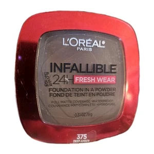 Loreal Infallible 24H Fresh Wear Foundation In A Powder 375 Deep Amber TALC - Picture 1 of 3