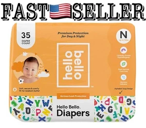 Pañales blandos Hello Bello, tamaño recién nacido, diseño de sopa de letras 35 unidades - Imagen 1 de 4