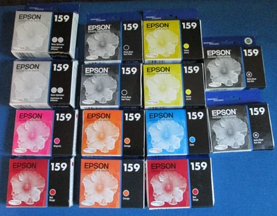 LOT of 16 Genuine Epson 159 Ink cartridges for R2000 - Image 1 of 4