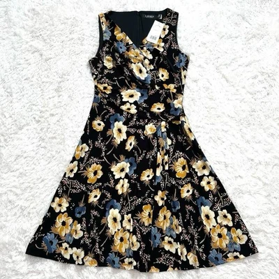 NWT Lauren Ralph Lauren Sleeveless Floral Dress Knee Length Size 4 Recent Model - Image 1 of 4