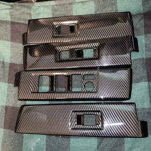 4pc Carbon Fiber ABS Interior Window Switch Lift Cover Trim for Tundra 2022+ - Bild 1 von 3