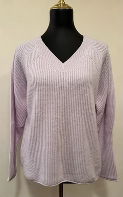 Suéter para mujer Club Monaco 100 % cachemir violeta cuello en V nuevo con etiquetas talla pequeña Foto 1 de 4