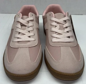 Neu mit Etikett No Boundaries Sport-Sneaker Damengröße 9 rosa Kunstleder elegante Schnürschuhe - Bild 1 von 9