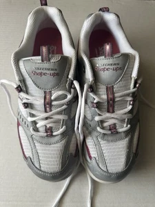 Skechers Women's Shape Ups Perfect Comfort Fashion Sneaker Size 9.5 Gray Pink - Picture 1 of 8