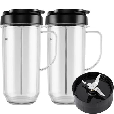 5-piece Magic Bullet Blender Cups, Tall 22oz Cup with Flip-Top To-Go Lid, Cro... - Image 1 of 4