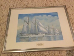 Painting By D M Carroll In Oils Swedish Navy Training Ships HMS Falken & Gladen - Picture 1 of 14