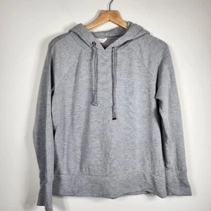 Women's Grey Danskin Long Sleeve Sheer Stripe Hoodie Size Large - Picture 1 of 5