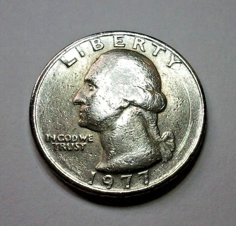 Rare 1977 Quarter No Mint Mark WITH STAMP ERROR SEE PHOTOS FREE SHIPPING Cover