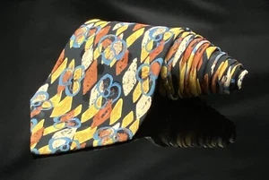 CORBATA PARA HOMBRE BRIONI AMARILLA, NEGRA, MARRÓN/GEOMÉTRICA 3,7/8"" 58"" ITALIA - Imagen 1 de 6