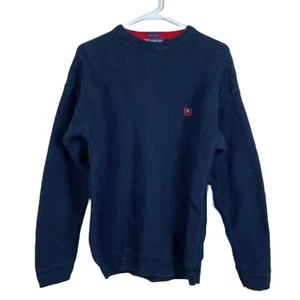Vintage Chaps Ralph Lauren Hand Framed Navy Blue Knitted Sweater - Small - Picture 1 of 6