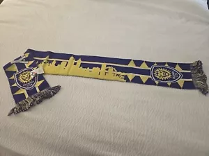 Sciarpa reversibile MLS Orlando City Soccer Club Skyline viola e oro nuova con etichette - Foto 1 di 6