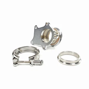 5 Bolt to 2.5" V-Band Adapter + Flange + Clamp For GT35 T3 T4 GT3071R Turbo - Bild 1 von 9