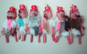 6 Vintage Celluloid Monkey Carnival Prizes - JAPAN - All smoking Pipes -Fur Wood - Picture 1 of 17