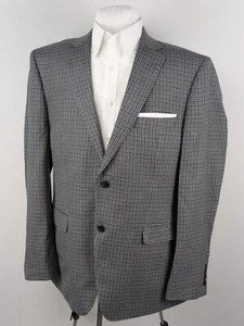 Lauren Ralph Lauren Wool Silk Sport Coat Blazer Mens 42R Gray Plaid Slim Fit - Bild 1 von 14