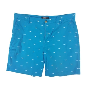 Boca classics Bermuda shorts mens 36 x 8 blue sharks all over print preppy beach - Picture 1 of 12